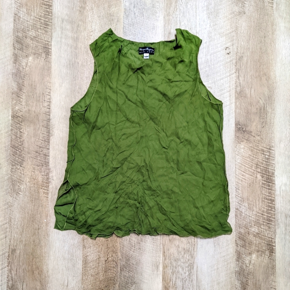 Margot Rozanska Silk Green Sleeveless Blouse